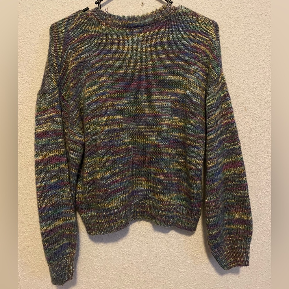 colorful acrylic knit balloon sleeve relaxed sweater - retro - rue21 - Picture 5 of 5